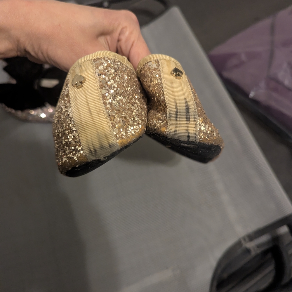Kate Spade Gold and Multi Glitter Slipper Flats - Picture 14 of 16